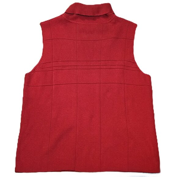Christopher & Banks Sleeveless Mock Neck Knit Top Windowpane detail - Picture 3 of 7